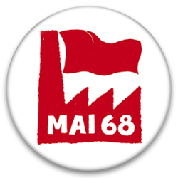 Mai 68 blanc - grand badge