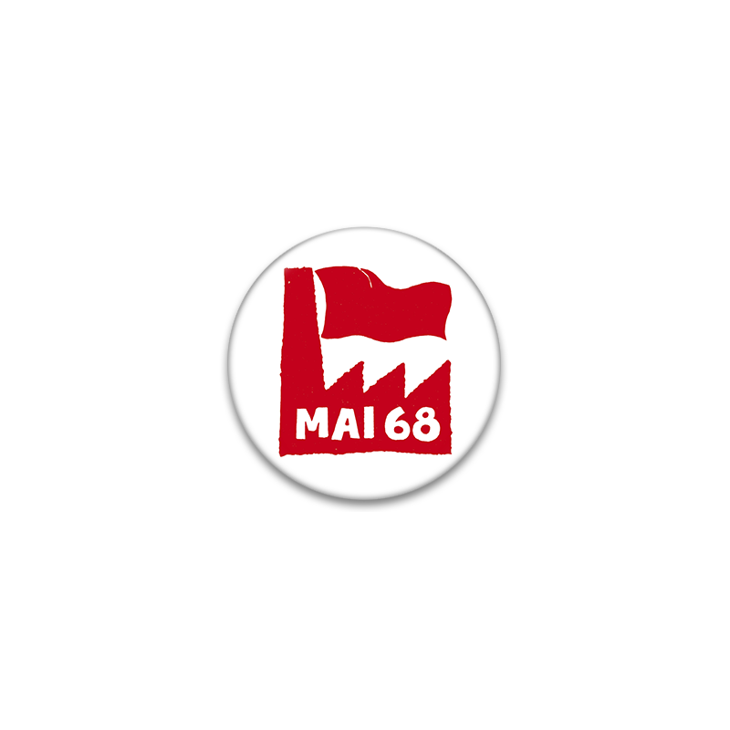 Mai 68 blanc - grand badge